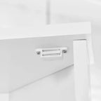 Meuble d'angle vertical multifonctionnel, Armoire de rangement haute de salle de bain avec deux portes et étagères réglables
