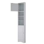 Meuble d'angle vertical multifonctionnel, Armoire de rangement haute de salle de bain avec deux portes et étagères réglables
