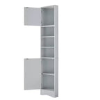 Meuble d'angle vertical multifonctionnel, Armoire de rangement haute de salle de bain avec deux portes et étagères réglables