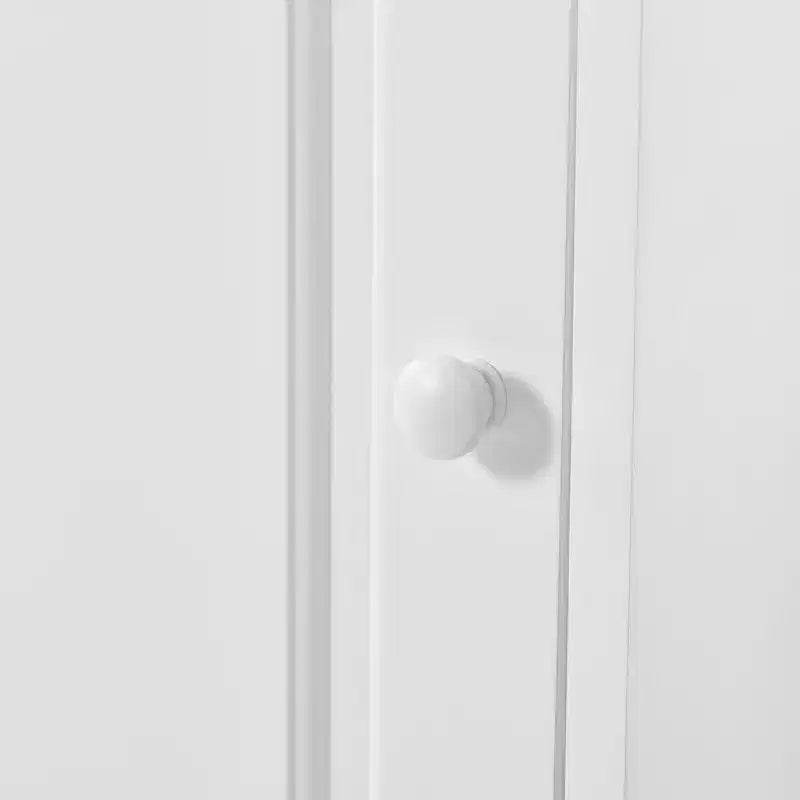 Meuble d'angle vertical multifonctionnel, Armoire de rangement haute de salle de bain avec deux portes et étagères réglables