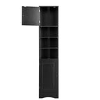 Meuble d'angle vertical multifonctionnel, Armoire de rangement haute de salle de bain avec deux portes et étagères réglables