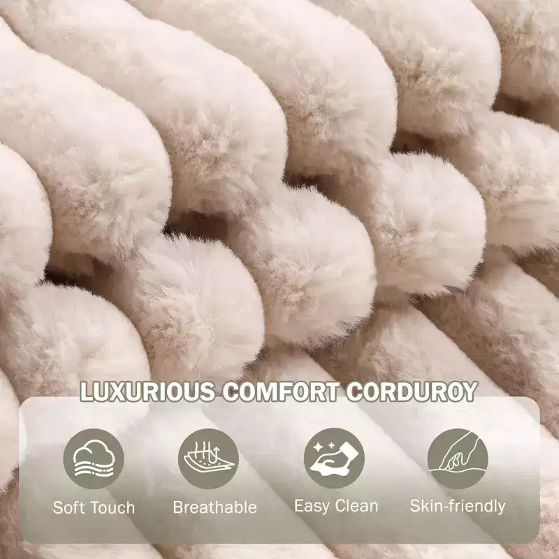 Chaise longue d'intérieur avec pouf de rangement, canapé-lit en velours côtelé rembourré Cloud avec 3 oreillers pour salon, chambre à coucher (beige)