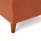Banc de rangement capitonné en tissu, style Mid-Century Modern