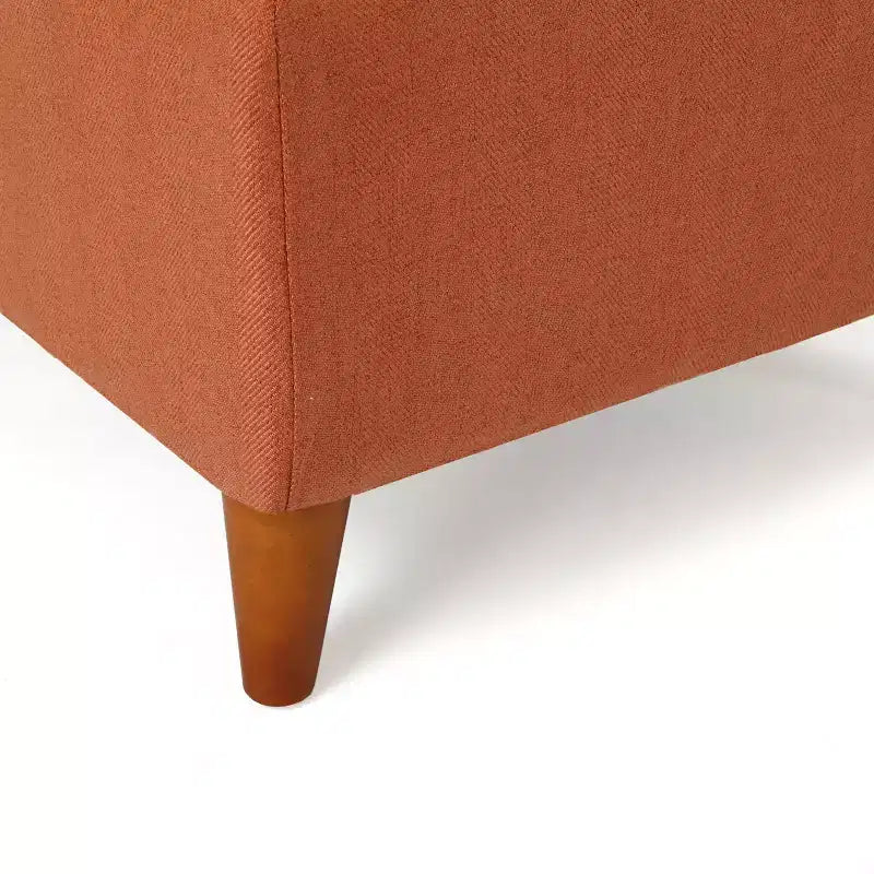 Banc de rangement capitonné en tissu, style Mid-Century Modern