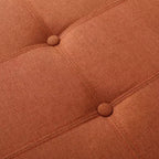 Banc de rangement capitonné en tissu, style Mid-Century Modern