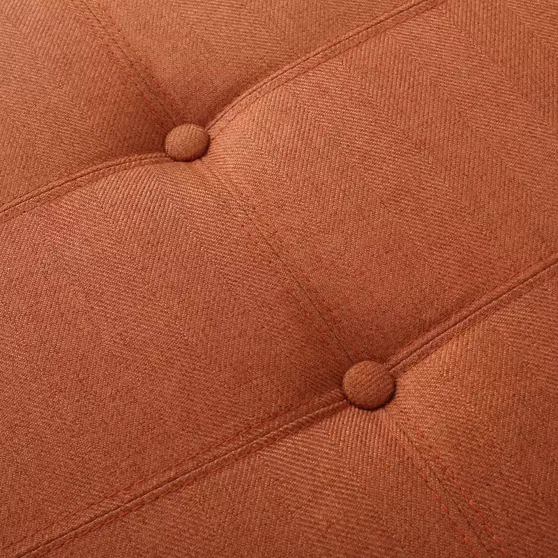 Banc de rangement capitonné en tissu, style Mid-Century Modern
