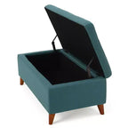 Banc de rangement capitonné en tissu, style Mid-Century Modern