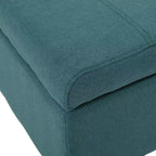Banc de rangement capitonné en tissu, style Mid-Century Modern