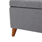 Banc de rangement capitonné en tissu, style Mid-Century Modern
