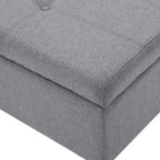 Banc de rangement capitonné en tissu, style Mid-Century Modern