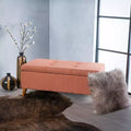 Banc de rangement capitonné en tissu, style Mid-Century Modern