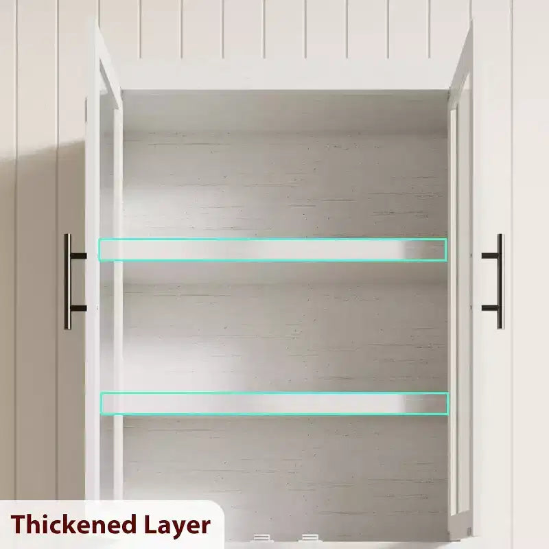 Meuble de garde-manger de cuisine tout en bois avec 4 portes magnétiques, armoire de rangement alimentaire autonome de style ferme, étagères réglables, grande capacité