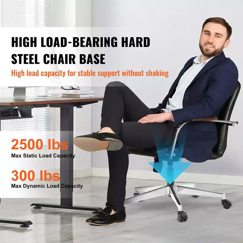 Base de rechange pour chaise de bureau, 28 po, capacité de charge statique de 2 500 lb, pièce de base universelle robuste pour chaise de bureau d'ordinateur, argent