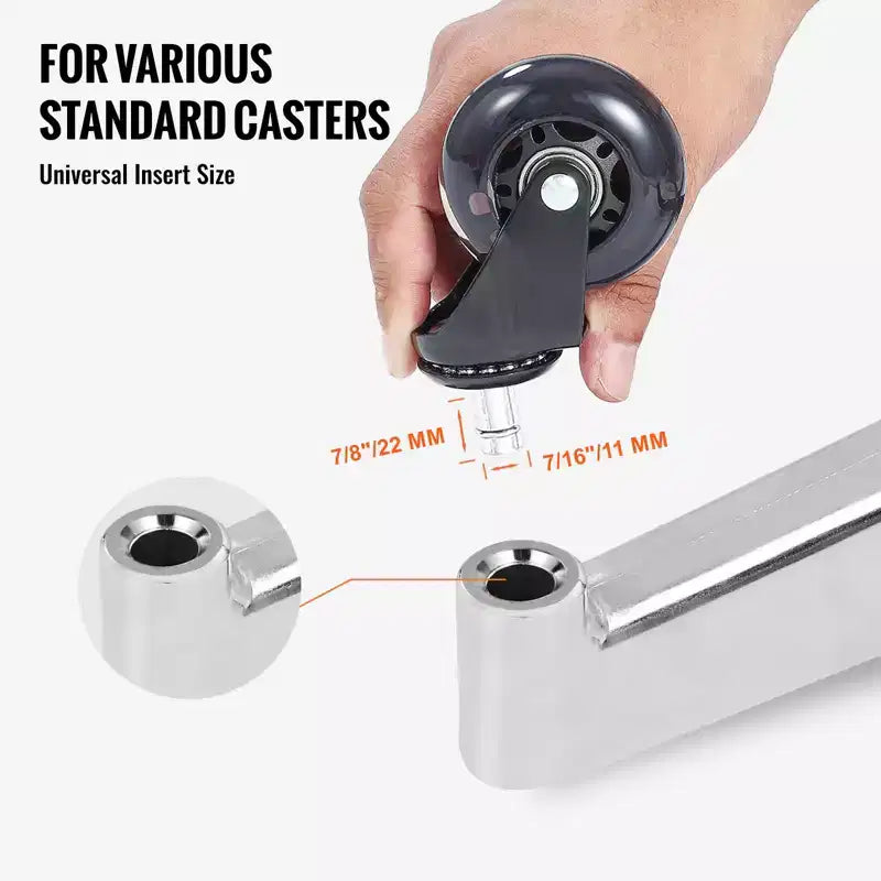 Base de rechange pour chaise de bureau, 28 po, capacité de charge statique de 2 500 lb, pièce de base universelle robuste pour chaise de bureau d'ordinateur, argent