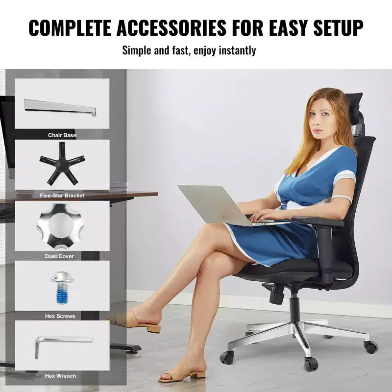 Base de rechange pour chaise de bureau, 28 po, capacité de charge statique de 2 500 lb, pièce de base universelle robuste pour chaise de bureau d'ordinateur, argent