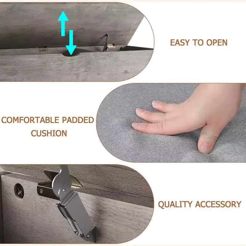 Banc à chaussures avec coussin, banc d'entrée avec étagère réglable, banc à chaussures de rangement dissimulé, étagère à chaussures en bois, pour entrée, couloir