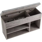 Banc à chaussures avec coussin, banc d'entrée avec étagère réglable, banc à chaussures de rangement dissimulé, étagère à chaussures en bois, pour entrée, couloir