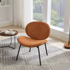 Fauteuil d'appoint individuel Mid-Century Modern Shell Chair avec piètement tripode et cuir, finition noyer, dossier confortable