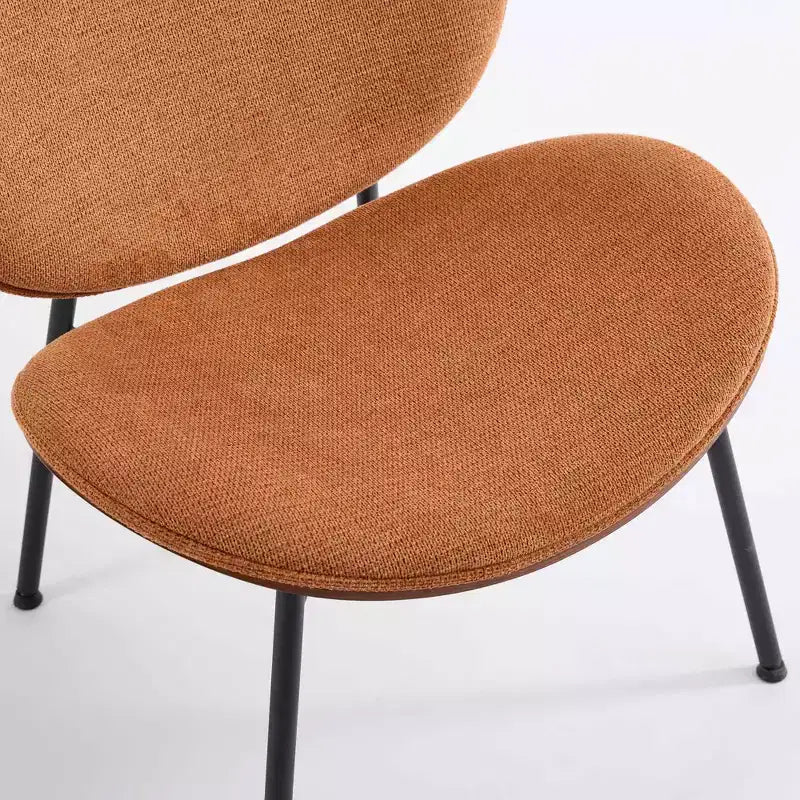 Fauteuil d'appoint individuel Mid-Century Modern Shell Chair avec piètement tripode et cuir, finition noyer, dossier confortable