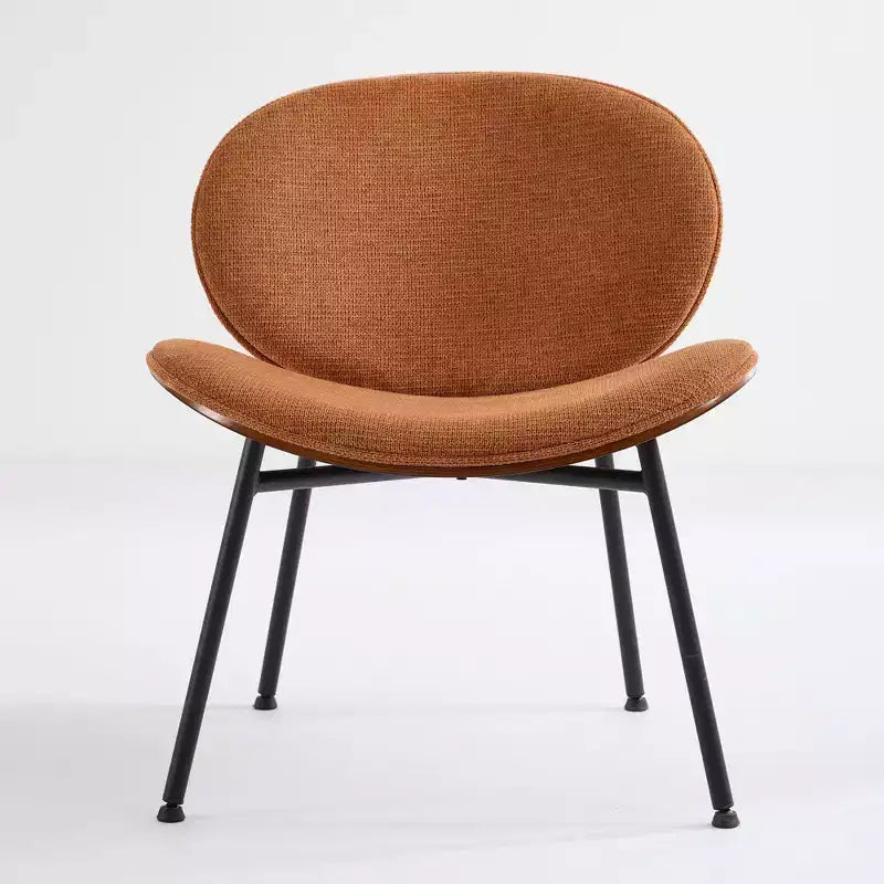 Fauteuil d'appoint individuel Mid-Century Modern Shell Chair avec piètement tripode et cuir, finition noyer, dossier confortable