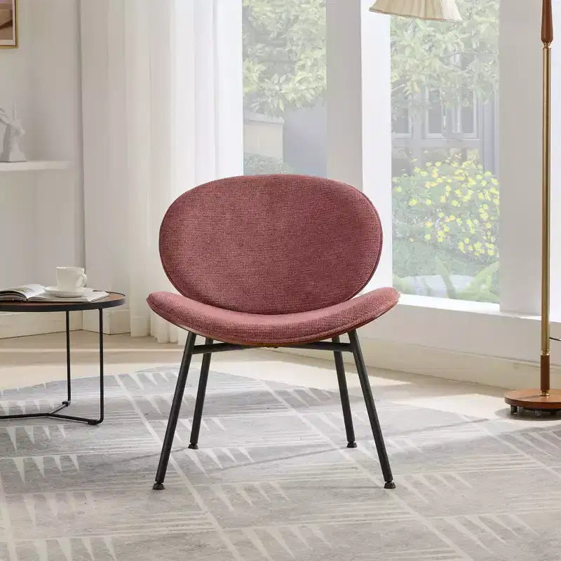 Fauteuil d'appoint individuel Mid-Century Modern Shell Chair avec piètement tripode et cuir, finition noyer, dossier confortable