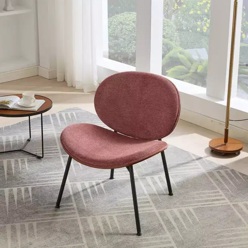 Fauteuil d'appoint individuel Mid-Century Modern Shell Chair avec piètement tripode et cuir, finition noyer, dossier confortable