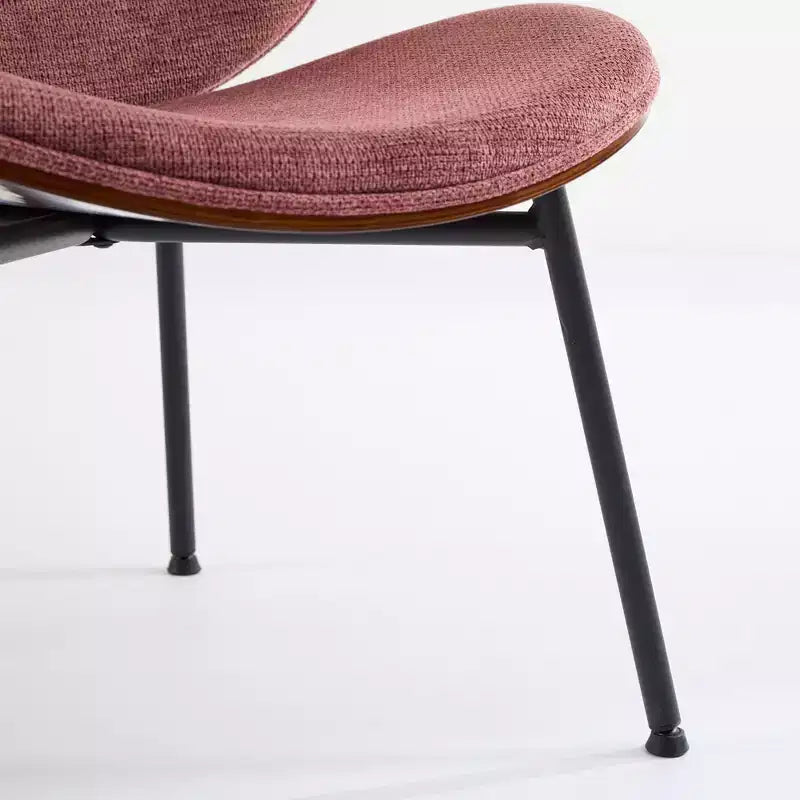 Fauteuil d'appoint individuel Mid-Century Modern Shell Chair avec piètement tripode et cuir, finition noyer, dossier confortable