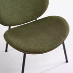 Fauteuil d'appoint individuel Mid-Century Modern Shell Chair avec piètement tripode et cuir, finition noyer, dossier confortable