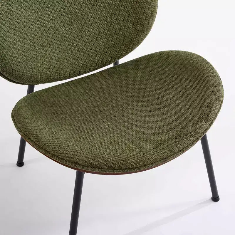 Fauteuil d'appoint individuel Mid-Century Modern Shell Chair avec piètement tripode et cuir, finition noyer, dossier confortable