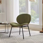 Fauteuil d'appoint individuel Mid-Century Modern Shell Chair avec piètement tripode et cuir, finition noyer, dossier confortable