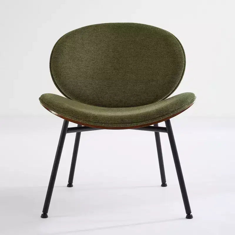 Fauteuil d'appoint individuel Mid-Century Modern Shell Chair avec piètement tripode et cuir, finition noyer, dossier confortable