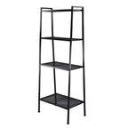 Étagère de rangement à 4 niveaux, support polyvalent pour livres et objets, cadre en fer, 147 cm, blanc ivoire/noir