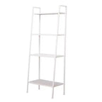 Étagère de rangement à 4 niveaux, support polyvalent pour livres et objets, cadre en fer, 147 cm, blanc ivoire/noir