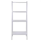 Étagère de rangement à 4 niveaux, support polyvalent pour livres et objets, cadre en fer, 147 cm, blanc ivoire/noir