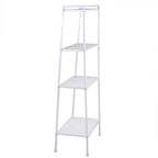 Étagère de rangement à 4 niveaux, support polyvalent pour livres et objets, cadre en fer, 147 cm, blanc ivoire/noir