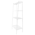 Étagère de rangement à 4 niveaux, support polyvalent pour livres et objets, cadre en fer, 147 cm, blanc ivoire/noir
