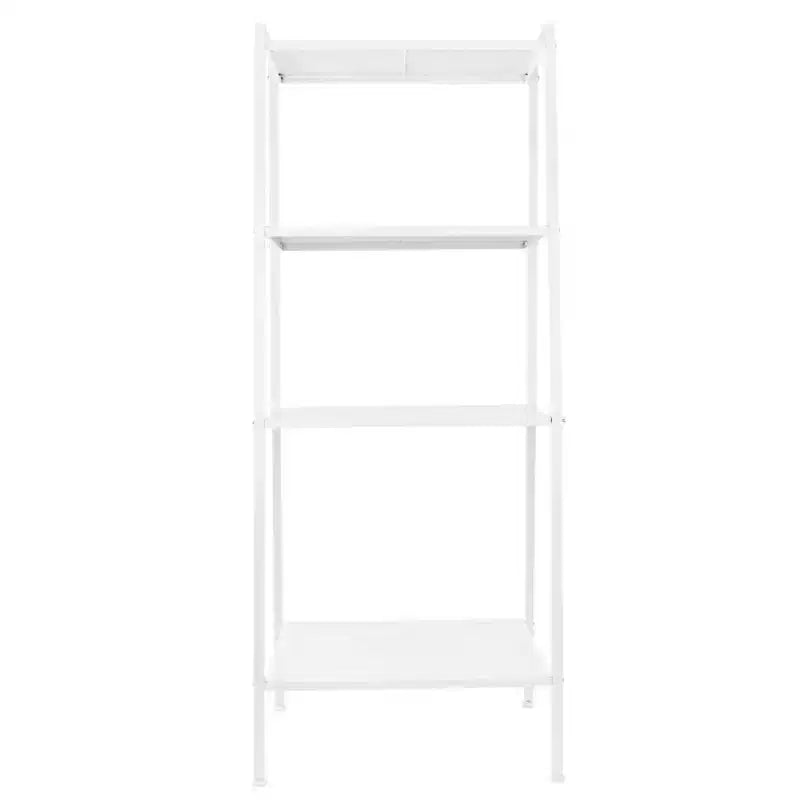 Étagère de rangement à 4 niveaux, support polyvalent pour livres et objets, cadre en fer, 147 cm, blanc ivoire/noir