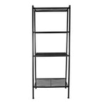 Étagère de rangement à 4 niveaux, support polyvalent pour livres et objets, cadre en fer, 147 cm, blanc ivoire/noir