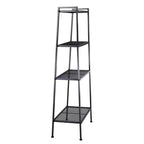 Étagère de rangement à 4 niveaux, support polyvalent pour livres et objets, cadre en fer, 147 cm, blanc ivoire/noir