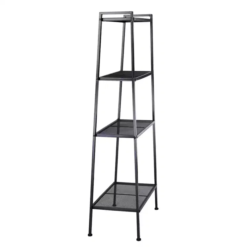 Étagère de rangement à 4 niveaux, support polyvalent pour livres et objets, cadre en fer, 147 cm, blanc ivoire/noir