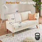 68 Canapé 2 places confortable, Canapés 2 places modernes pour salon/chambre à coucher, Canapé confortable avec coussin à ressorts, Bois massif, Assemblage sans outils