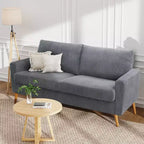 68 Canapé 2 places confortable, Canapés 2 places modernes pour salon/chambre à coucher, Canapé confortable avec coussin à ressorts, Bois massif, Assemblage sans outils