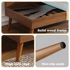 68 Canapé 2 places confortable, Canapés 2 places modernes pour salon/chambre à coucher, Canapé confortable avec coussin à ressorts, Bois massif, Assemblage sans outils