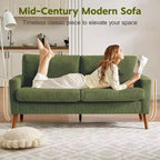 68 Canapé 2 places confortable, Canapés 2 places modernes pour salon/chambre à coucher, Canapé confortable avec coussin à ressorts, Bois massif, Assemblage sans outils