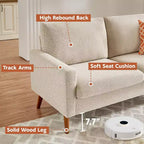 68 Canapé 2 places confortable, Canapés 2 places modernes pour salon/chambre à coucher, Canapé confortable avec coussin à ressorts, Bois massif, Assemblage sans outils