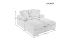 Chaise longue surdimensionnée 53,5" L x 70,9" P, fauteuil classique en tissu doux avec pieds en bois massif, assise confortable, montage facile