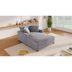 Chaise longue surdimensionnée 53,5" L x 70,9" P, fauteuil classique en tissu doux avec pieds en bois massif, assise confortable, montage facile