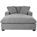 Chaise longue surdimensionnée 53,5" L x 70,9" P, fauteuil classique en tissu doux avec pieds en bois massif, assise confortable, montage facile