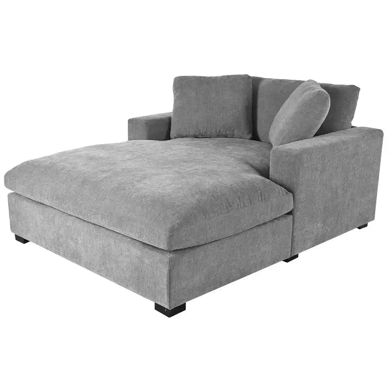 Chaise longue surdimensionnée 53,5" L x 70,9" P, fauteuil classique en tissu doux avec pieds en bois massif, assise confortable, montage facile