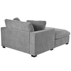 Chaise longue surdimensionnée 53,5" L x 70,9" P, fauteuil classique en tissu doux avec pieds en bois massif, assise confortable, montage facile